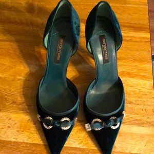Velvet green Sergio Rossi D’Orsay pumps